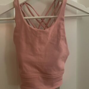 lululemon athletica Pink Strappy Longline Sports Bra